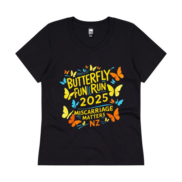 Women's V neck -black Thumbnail